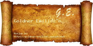 Goldner Emilián névjegykártya